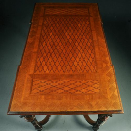 Antieke bureaus / Rijk ingelegde schrijftafel gemerkt "gebr. Horrix" ca. 1870 (No.300531)