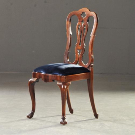 Antieke stoelen / stel van 6 mahonie Chippendale stoelen ca. 1915 bekleding naar wens (No.212244)