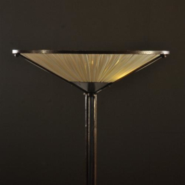 Antiek varia / Art Deco staande schemerlamp of vloerlamp ca. 1925 met zijde bespanning (No.989963)&