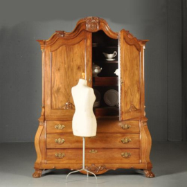 Antieke kast / Blond Hollands Kabinet transition ca. 1775 in massief mahonie (No.393016)