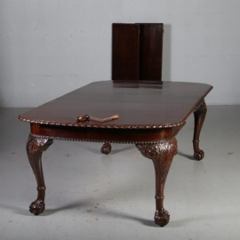 Antieke kast / Engelse wind-out table ca. 1875 met slinger en 3 authentieke bladen (No.592941)