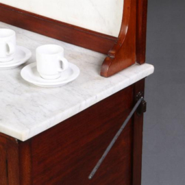 Antieke kasten / Side table / Engelse wash stand in mahonie met marmer ca. 1890 en afneembare handdoek houders (No.682811)