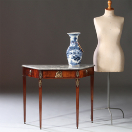 Wandtafel eind 18e eeuw  mahonie brons  grijs geaderd marmer blad   (No.951420)