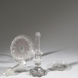 Piece de milieu of tafelstuk / centerpiece 3 etages in kristal ca 1860 (No.422051)