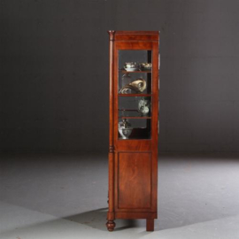 Antieke kast / Mahonie Vitrine kast met spiegels en dichte onderkast Biedermeier (No.610251)