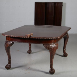 Antieke kast / Engelse wind-out table ca. 1875 met slinger en 3 authentieke bladen (No.592941)