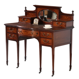 Antieke bureaus / Mahonie damesbureau ca 1890 met 7 kleine laden (No.862470)