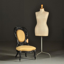 Antieke stoelen / Salonstoel in zwart gepolitoerd mahonie Willem III ca. 1875 (No.380960)