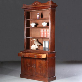 Antieke kast / Hoge boekenkast Art en crafts ca. 1890 "George Davis - Plymouth"  met verstelbare planken (No.602123)