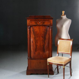 Antieke kast / Mahonie met bloemmahonie 1-deurskastje / drankenkastje ca. 1840 (No.591034)