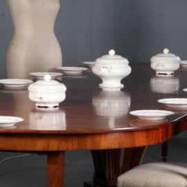 Antieke tafel / Hollandse coulissentafel in mahonie ca. 1820 voor 14 personen (No.611651)