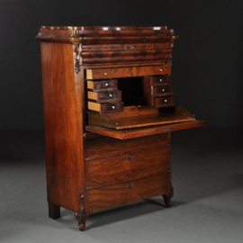 Antieke bureaus / Secretaire ca. 1875 met heel veel vakjes in mahonie (No.430800)