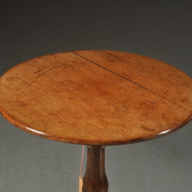 Antieke bijzettafel / Engelse wijntafel tafel Georgian ca. 1800 doorleefde uitstraling krimpnaad (No.371734)