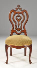 Antieke stoelen +/  Chaufeuze pompadour zogenaamde breistoel vermoedelijk Horrix prachtige mahonie blikvanger  (No.471140)