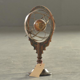 Antieke globes /  "Inspector Morse-globe / Mercurio d'Oro" in ronde gradenboog en dierenriem (No.123070)