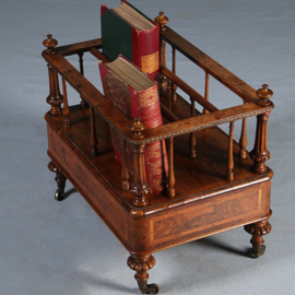 Wortelnoten Canterbury met lade gesig Gillow brons beslag en inlegwerk ca. 1850 (No.283005)#