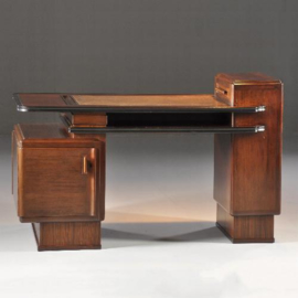 Antieke bureaus / Art Deco kamer 4-delig; bureau, boekenkast, salontafel, bureaustoel Jansen & Zn Amsterdam (No.960528)