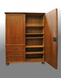 Antieke kast / 2-deurskast / prenten kabinet met schijnladen 1700-1750 (No.86556)