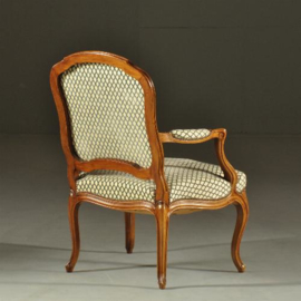 Antieke stoelen / Armstoel in Louis Quinze ca. 1875 mahonie smetteloze bekleding (No.982712)