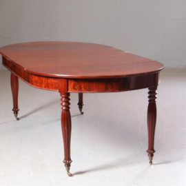 Antieke tafel / Kleine Franse coulissentafel in smetteloos mahonie ca. 1820 voor 8 personen (No.412515)