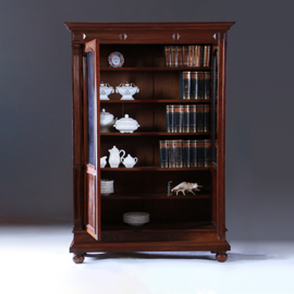 Boekenkast / Servieskast mahonie ca 1875 met 6 schappen (No.230205)
