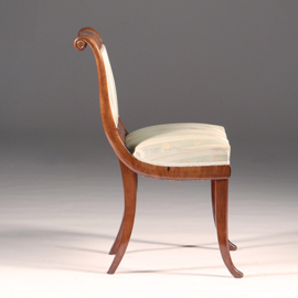 Antieke stoelen / Stel van 6 Empire eetkamerstoelen ca 1800 incl stoffering naar wens (No.901245)