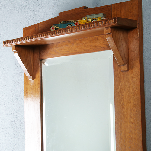 Art Deco of Haagse School spiegel facet geslepen met console ca 1920 (290823) - 1,11 m hoog