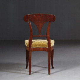 Antieke stoelen / Stel van 6 mahonie Biedermeier stoelen ca. 1820 incl bekleding naar wens (No.722119)