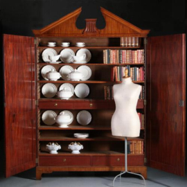 Antieke kast / Hollands tweedeurs prenten kabinet / boekenkast ca. 1790 Neoclassicisme (No.571031)