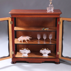 Vitrine of display cabinet in mahonie met interieur van vogeloog ca 1860 Willem III (No.991920)
