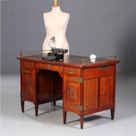 Antiek bureau / Hollands art Nouveau bureau met geldlade en postklemmen ca. 1895 (No.752832)