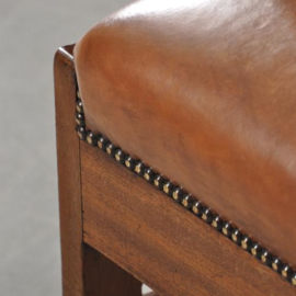 Antieke stoelen / Stel van 2 art deco fauteuils mahonie met leer ca. 1915 (No.200844)