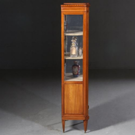 Antieke kast / Hollandse vitrinekast Louis Seize  stijl ca. 1880 notenhout met inlegwerk (No.662721)