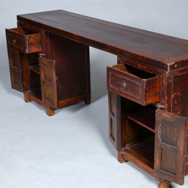 Smalle lange wandtafel of sideboard  prachtige patina ca 1890 (No.450350)