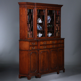 Kleine mahonie break front met 8 deuren en 6 laden ca 1920 (No.422415)#