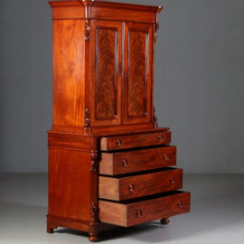 Antieke kast / Zeer uitzonderlijk een klein Willem III kabinet Hollands ca. 1860 mahonie (No.692449)