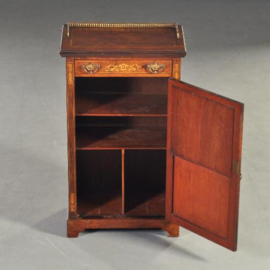 Antieke kast / Engels palissander muziekkastje ca. 1875 met mooi inlegwerk (No.200267)