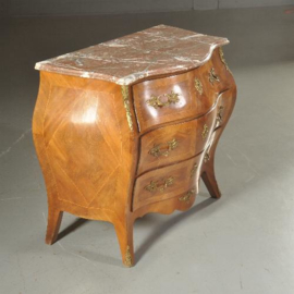 Antieke kast / Gebombeerde commode in notenhouten met brons ca. 1925 (No.502853)