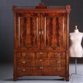 Antieke kast / Hollands Directoire kabinet  ca. 1810 met messing biezen (No.671936)