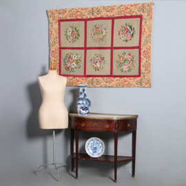 Wandkleed 6 verschillende carrés met bloemen in kader van floraal tapisserie (No.262105)