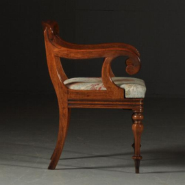 Antieke stoelen / armstoel / Bureaustoel in mahonie incl. bekleding naar wens (No.371737)