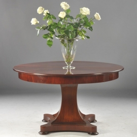 Antieke tafel / Coulissentafel ca. 3.30 m./ Hollandse mahonie sluierpoottafel Biedermeier ca. 1820 (No.601441)