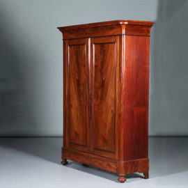 Strakke mahonie garderobekast of kapstok met deuren ca 1850 Hollands (No.283020GK)