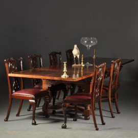 Antieke tafel / Eetkamertafel / Rentmeesterstafel verbluffend fraaie 3.5 m lange palissander trektafel ca. 1700 met veel ebben (No.521362)