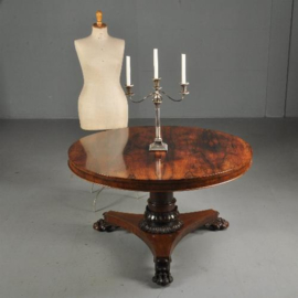 Antieke tafel / Ronde palissander eetkamertafel ca. 1825 met tilttop-mechaniek (No.380958)