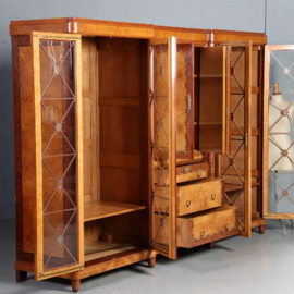 Antieke kast / 3 meter brede Boekenkast / Garderobekast art deco ca. 1915 (No.630954)