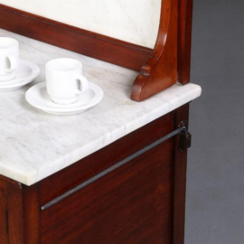 Antieke kasten / Side table / Engelse wash stand in mahonie met marmer ca. 1890 en afneembare handdoek houders (No.682811)