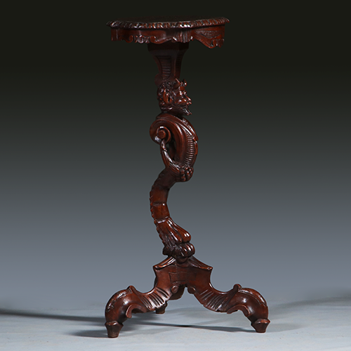 Karakteristieke Italiaans Neorenaissance pedestal ca 1875 met Pan de bosgod (No.301831)