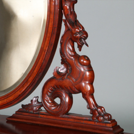 Rijk uitgevoerde Victoriaanse breakfront kaptafel of dresser met kantelspiegel en 10 laden (No.461550)