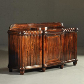 Antieke kast / Coromandel dressoir met 3 deuren waarvan 2 orgelgebogen ca. 1900 (No.222421)